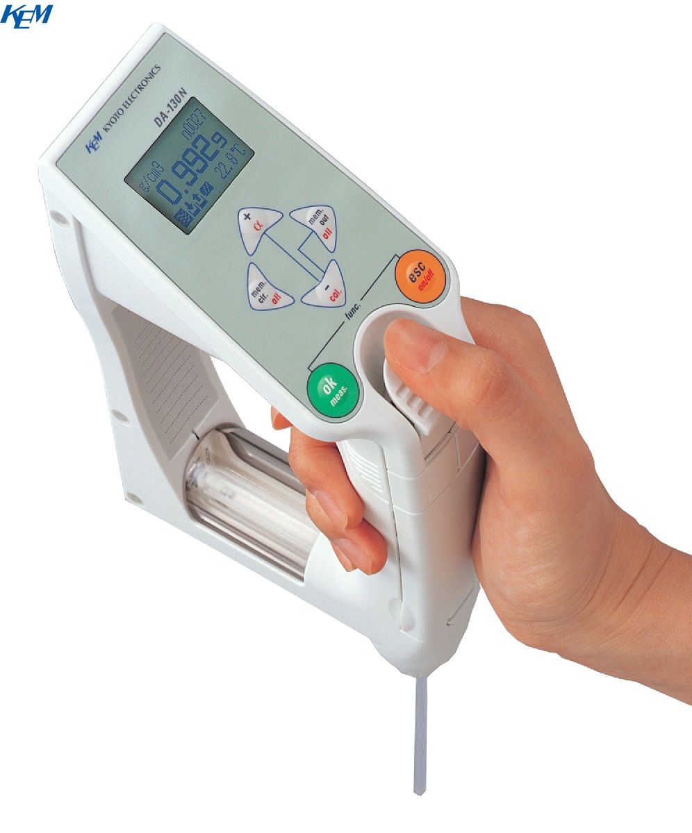 京都电子KEM DA-130N/DA-130Nc 手持式酒精浓度检测仪｜±0.2%vol，温度补偿，1100组存储